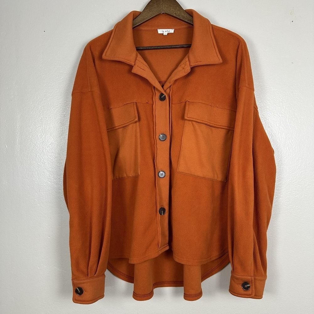 La Miel Women's L Sunset Fleece Shacket‎ NEW